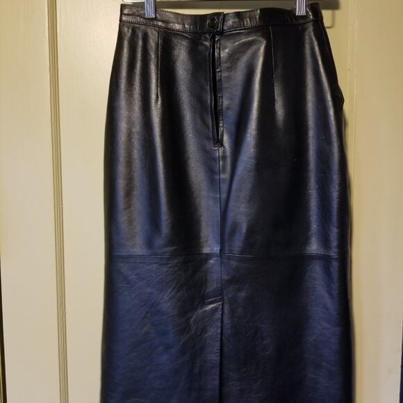 Genuine leather midi skirt pencil waist - Picture 2 of 2